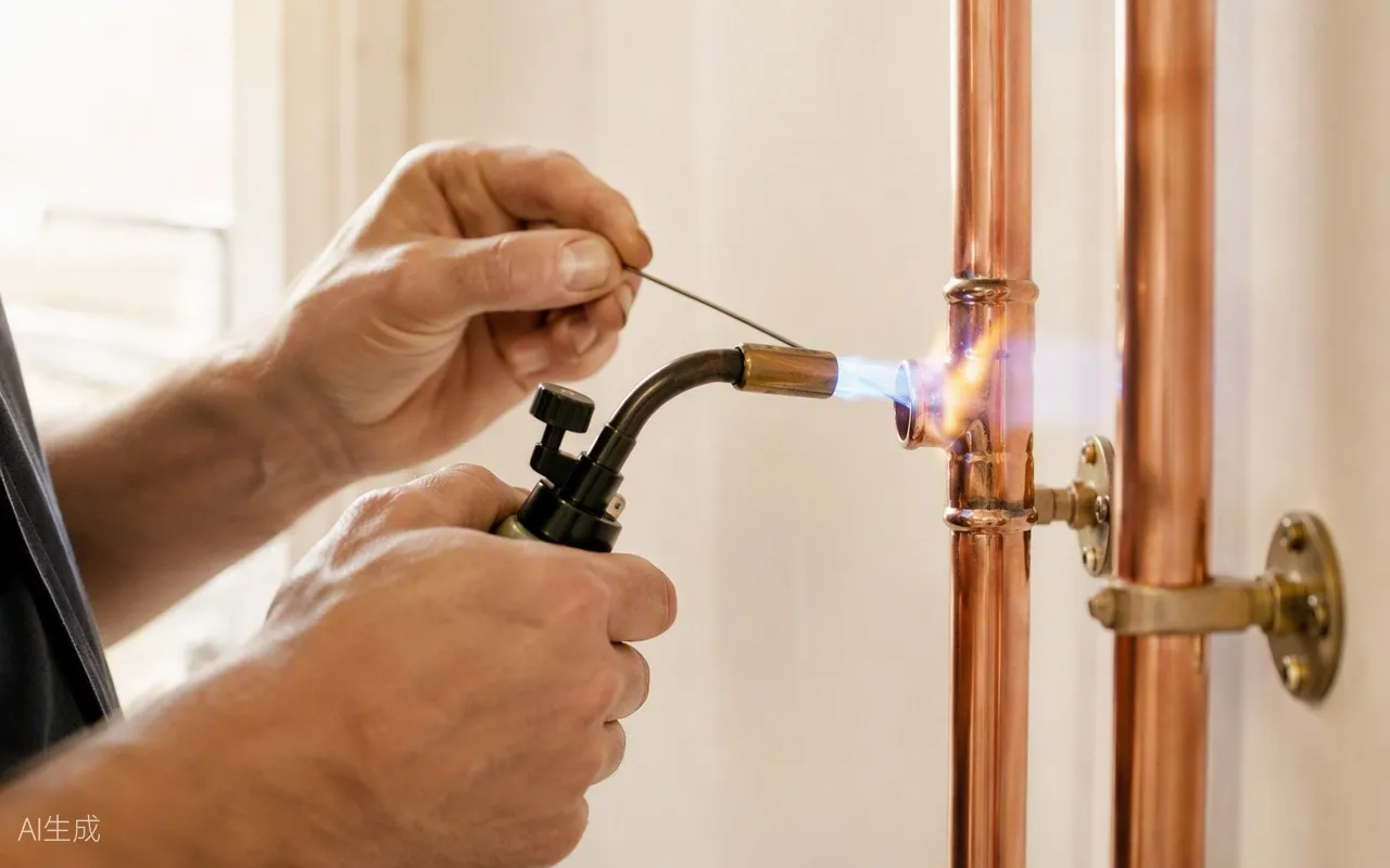 Copper-pipe soldering